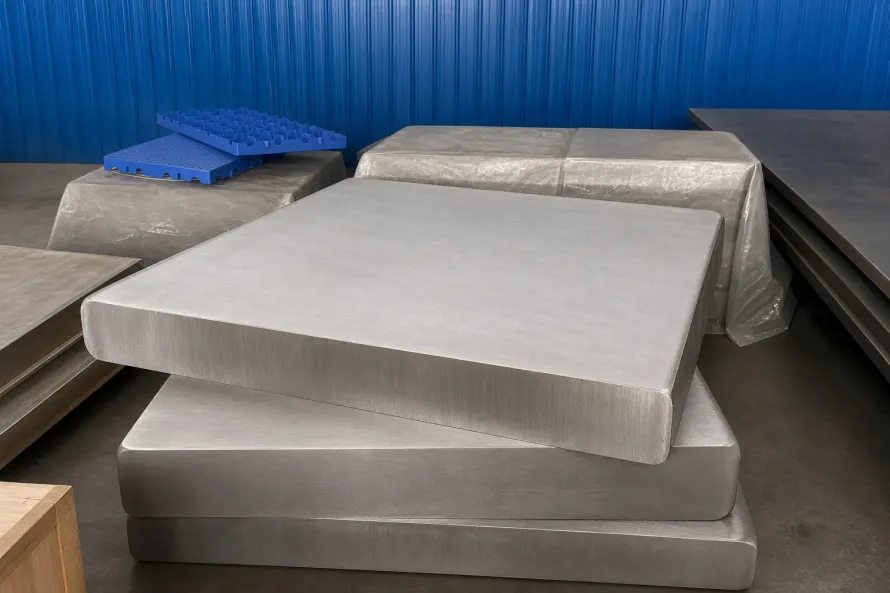 Real wrought titanium plate stock represents one product form in a controlled medical-material supply chain; it is not an implant.