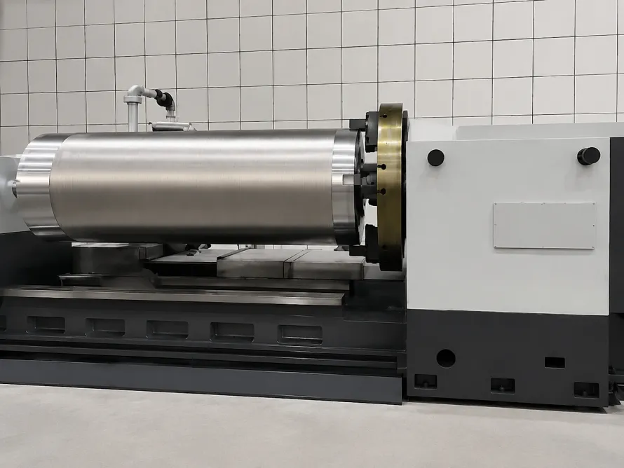 Titanium-like cylindrical workpiece on a machining line, illustrating why capacity expansion still has to preserve route and release evidence.