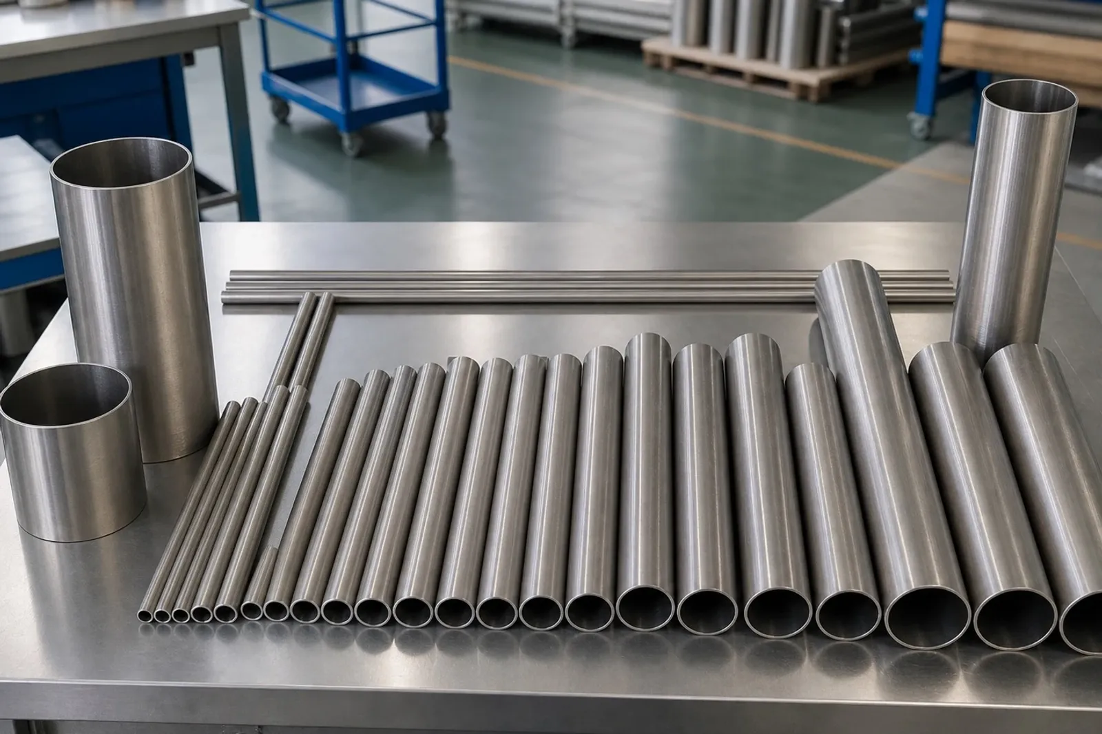 Titanium tubes and rods in multiple sizes show why mineral supply news still has to be connected to exact product forms before buyers trust availability.