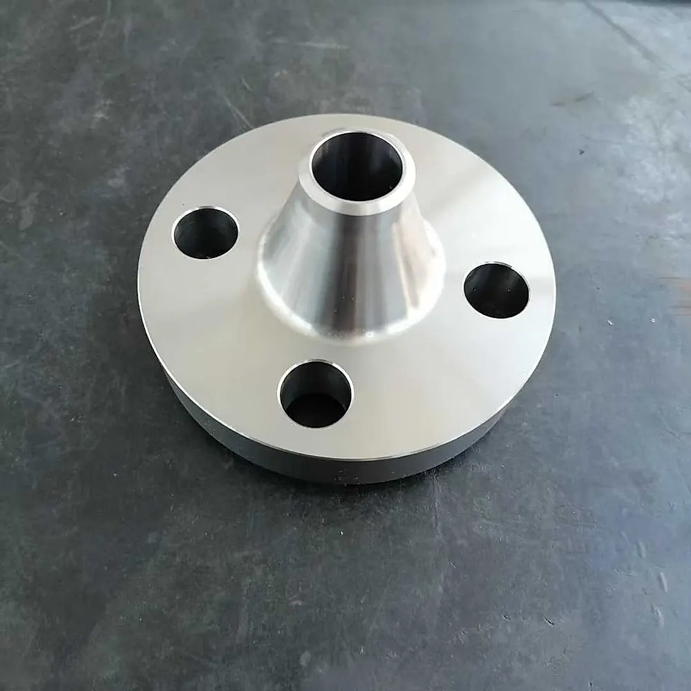 Grade 5 titanium welding neck flange with precision-machined finish