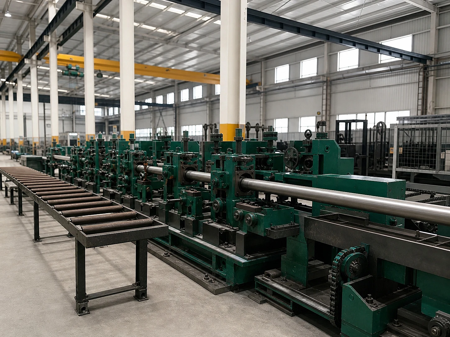 Titanium tube processing equipment in a factory line, showing why conversion route, process capacity and inspection still sit between feedstock price and release