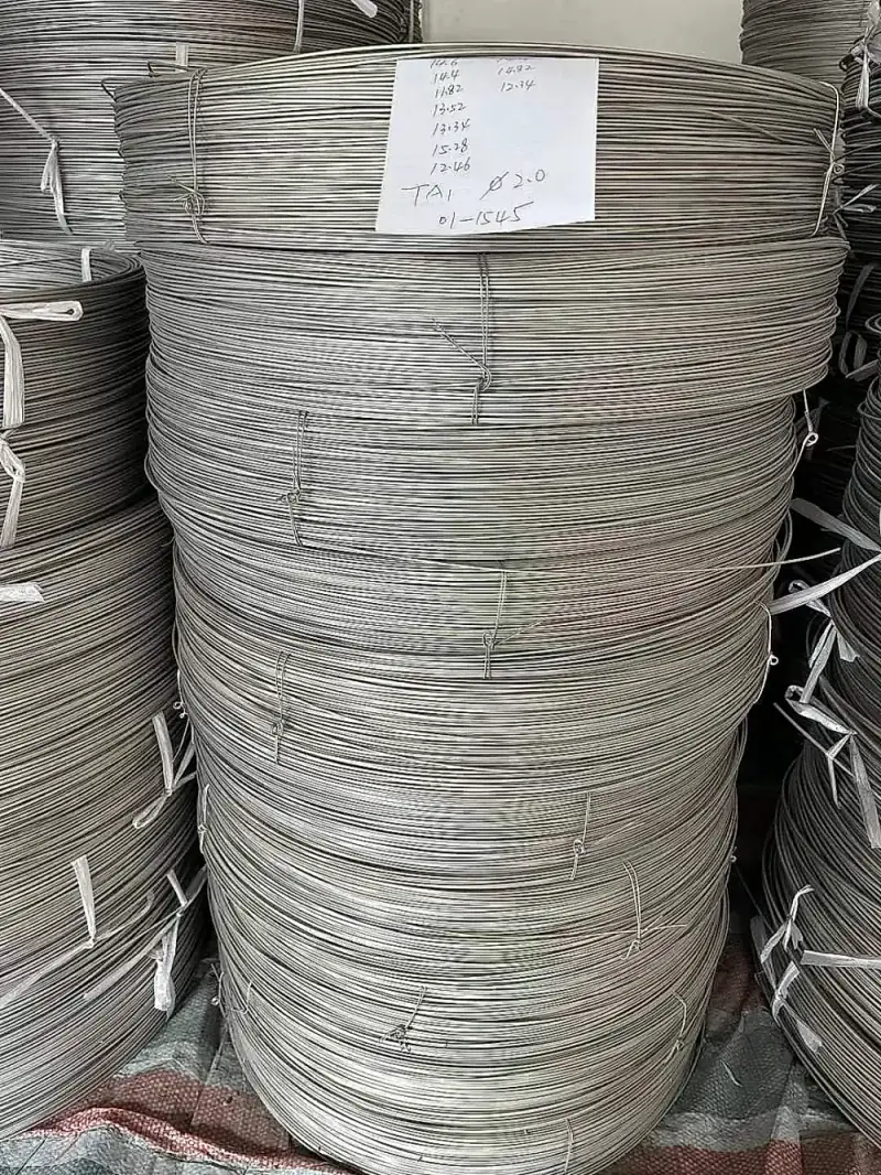 Titanium wire coil with production tag
